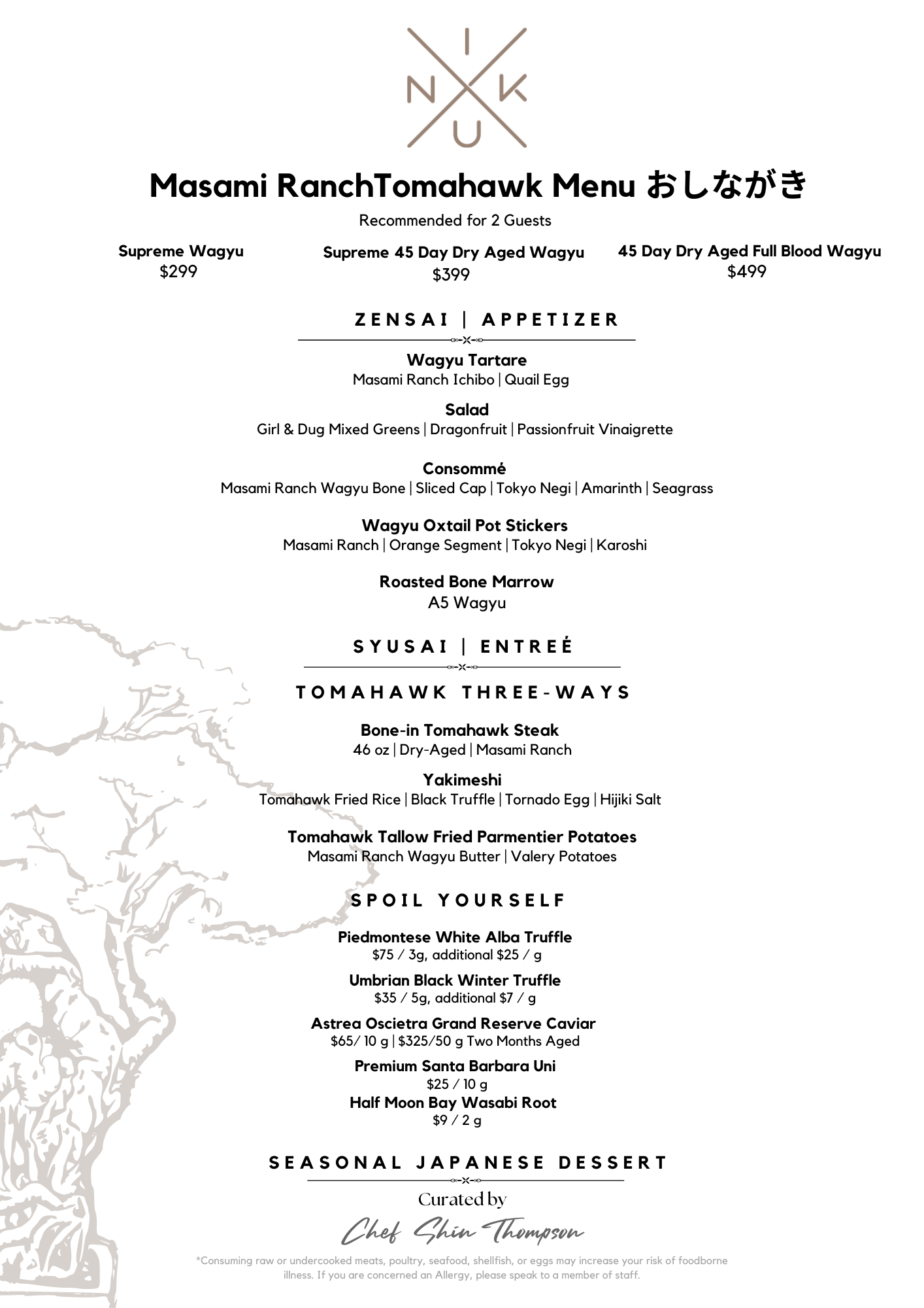 tomahawk menu