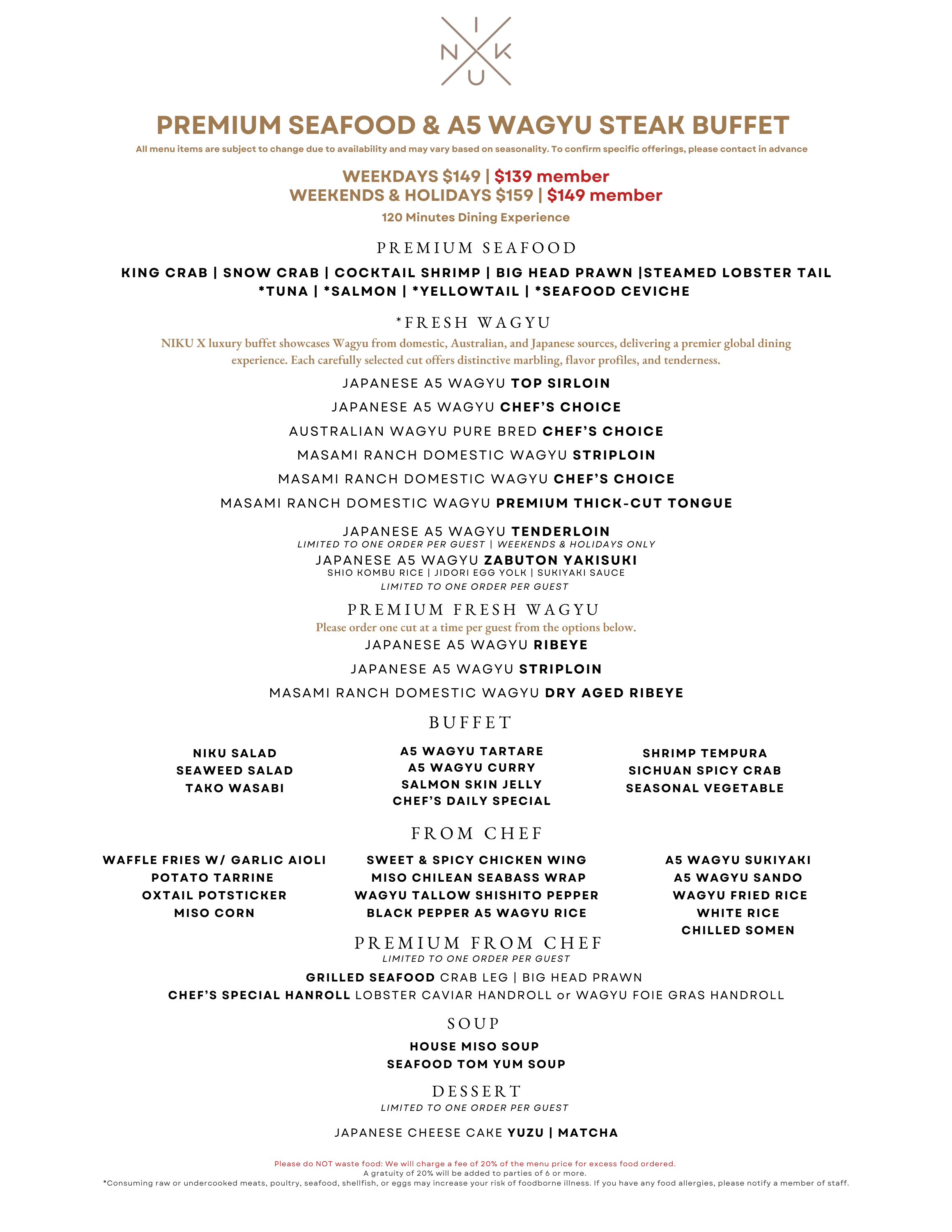 NIKU LA BBQ 149 done NIKU X | King Crab, Lobster, A5 Wagyu Steak & MORE