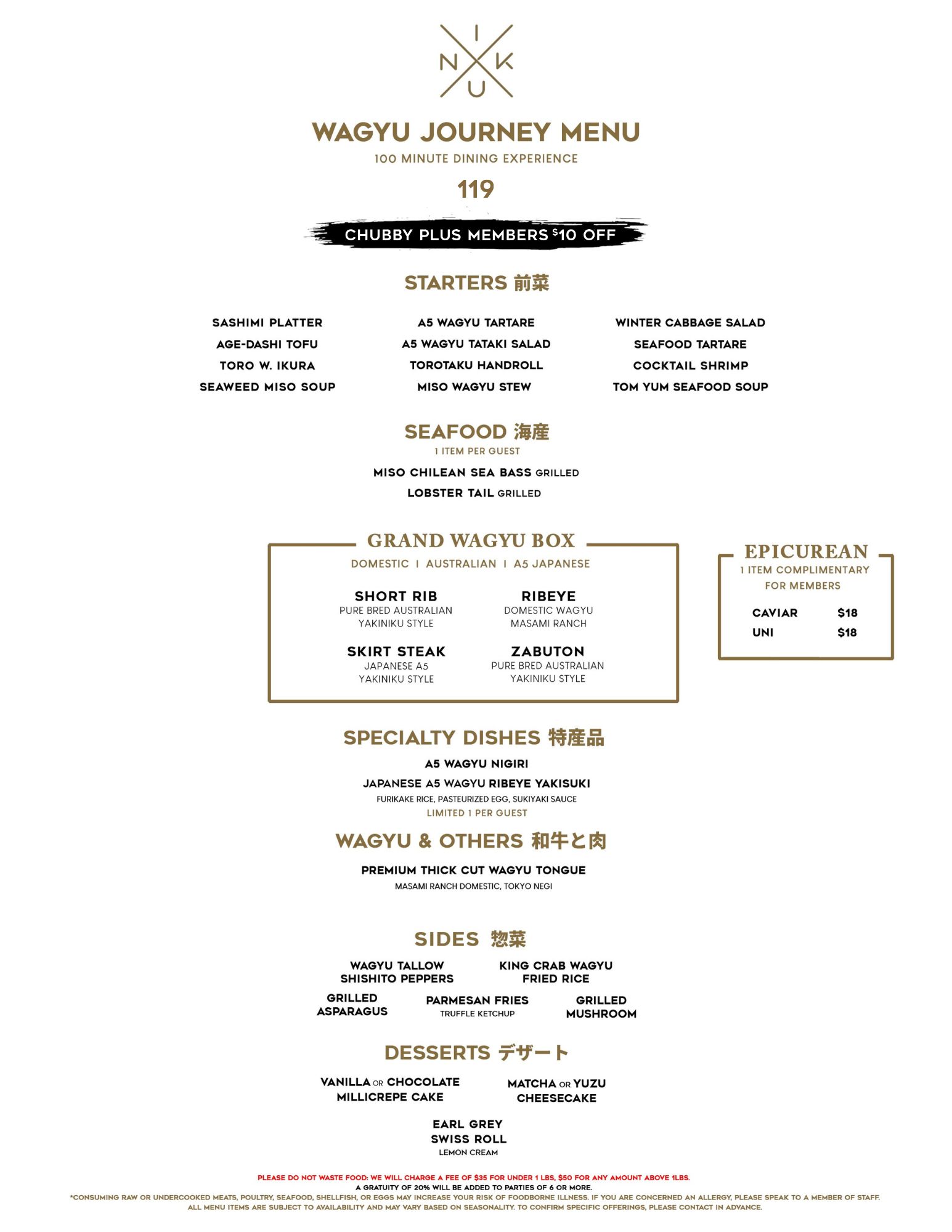 NIKU X | Wagyu Tasting Menu