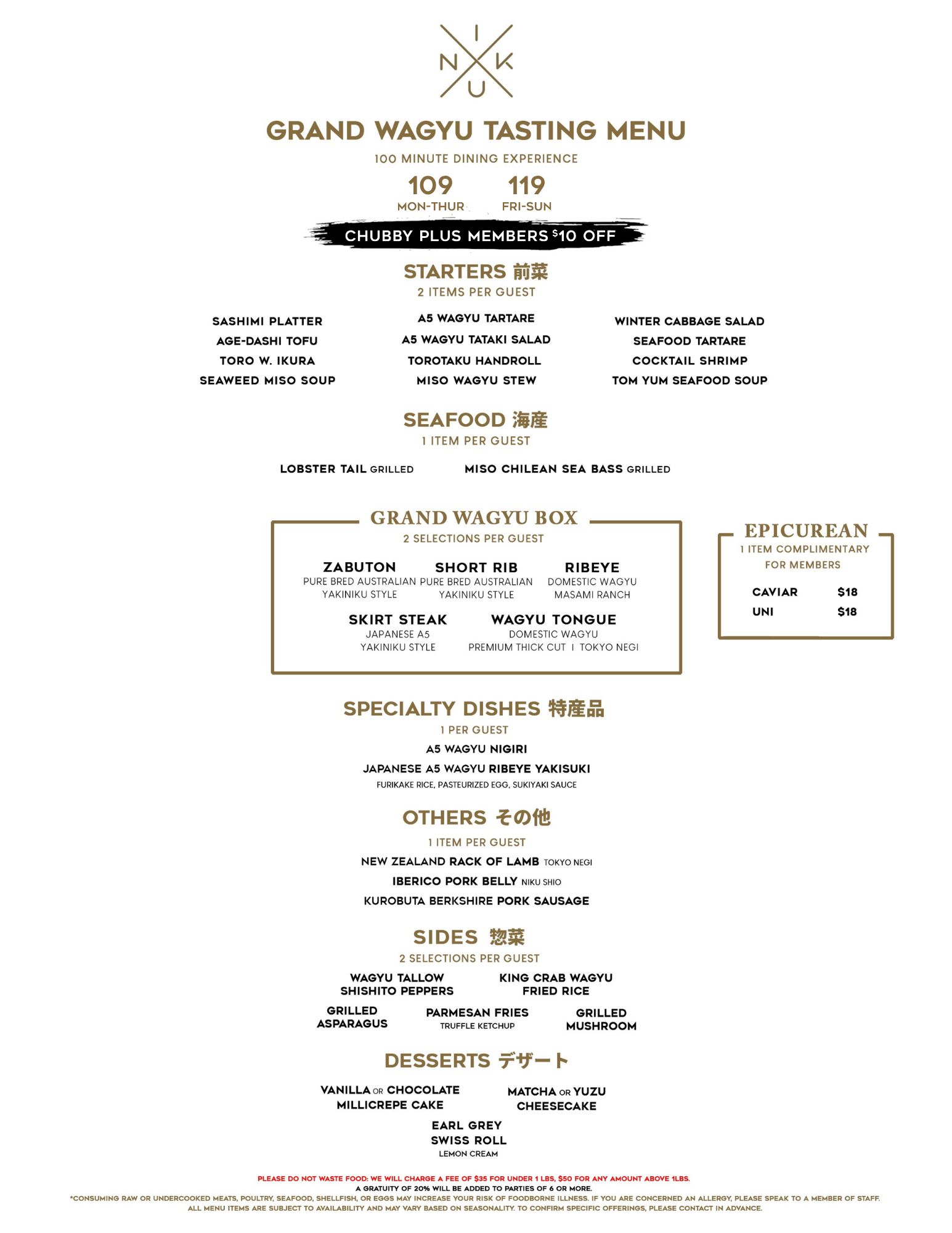 NIKU X | Wagyu Tasting Menu