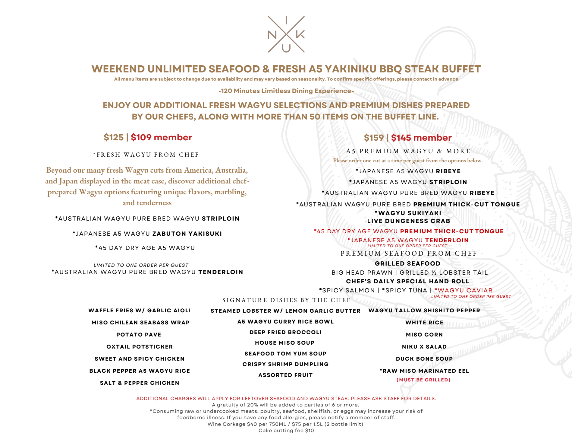 NIKU X | King Crab, Lobster, A5 Wagyu Steak & MORE