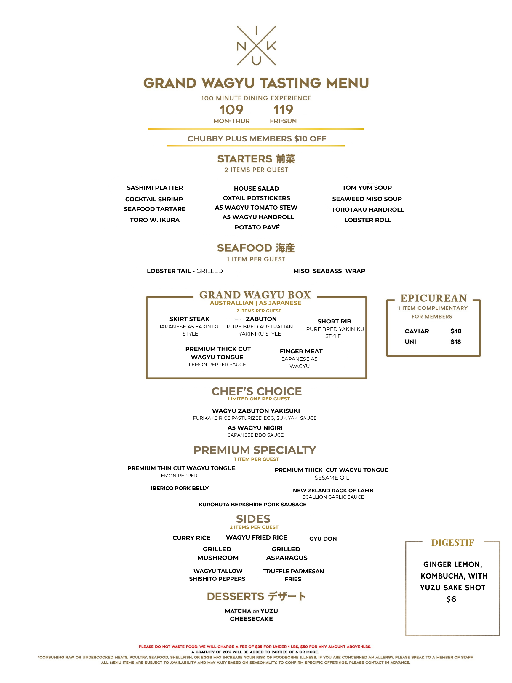 NIKU X | Wagyu Tasting Menu